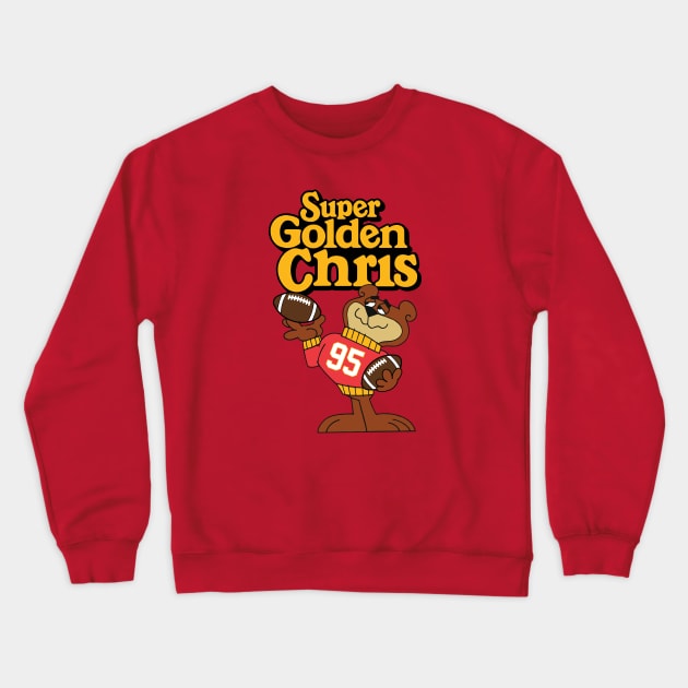 Super Golden Chris Jones Chiefs Crewneck Sweatshirt by Super Secret Villain